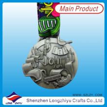 2014 3D Spezielle Zink-Legierung Medaille Antike Silber Race Medaille mit Hals Lanyard, Metall Souvenir Medaillon Award (LZY-201300074)